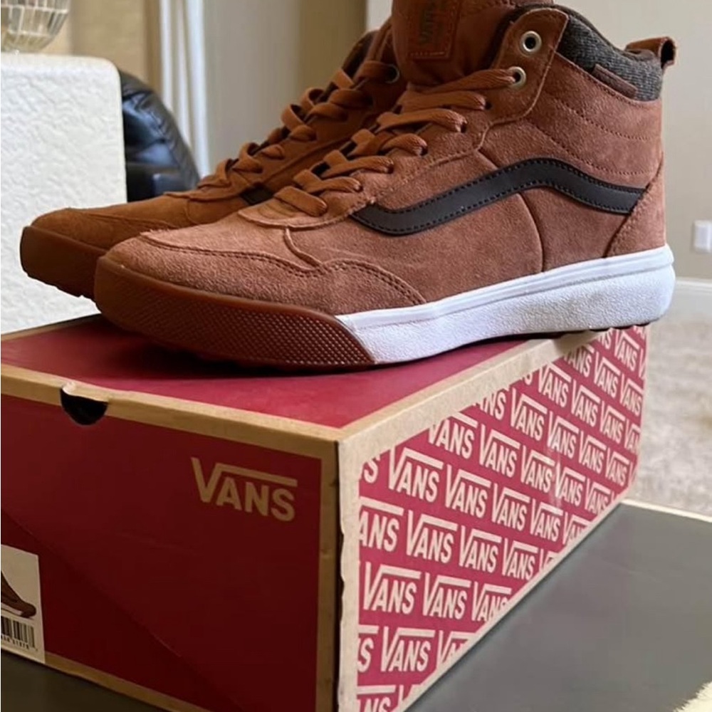 Vans Brown and Black High-Top Sneakers